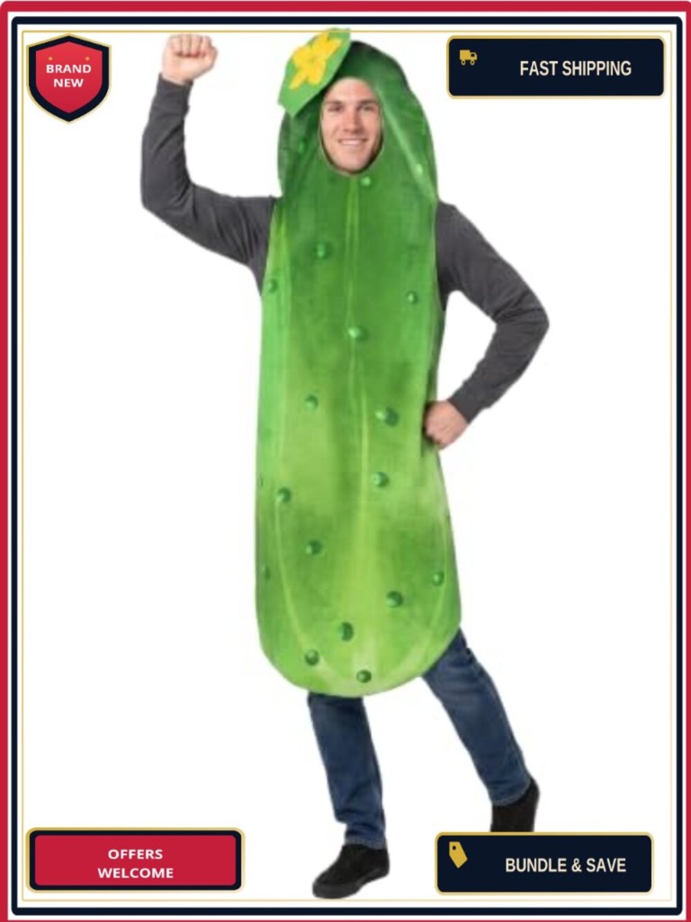 Adult Pickle Cucumber Costume Halloween Cosplay Tunic